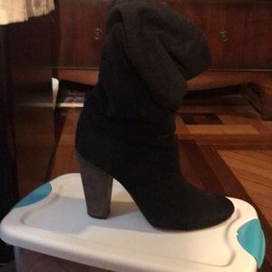 Black suede boots